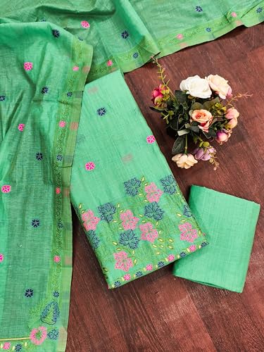 Image of DEVANGI Women's Jamdani Cotton Unstitched Suit & Dupatta Material