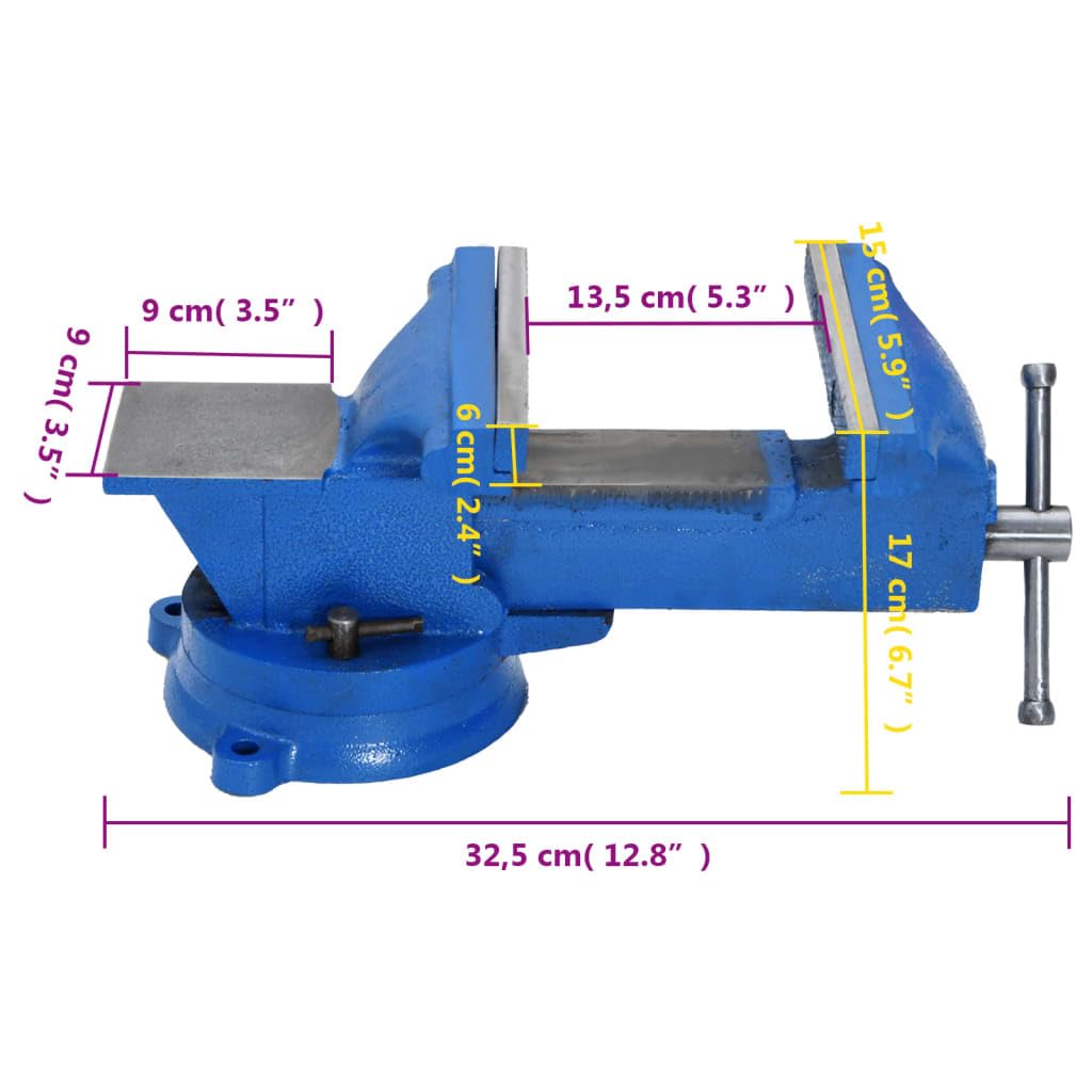 Generico Morsa da Banco Blu 150 mm in Ghisa,12.3kg,154640