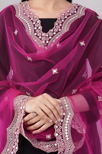 Scalloped Cutwork Net Dupatta, Lightweight and Sheer Shawl, Scarf, Wrap3