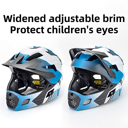ROCKBROS Kids Full Face Bike Helmet Adjustable Detachable Protection - image 7