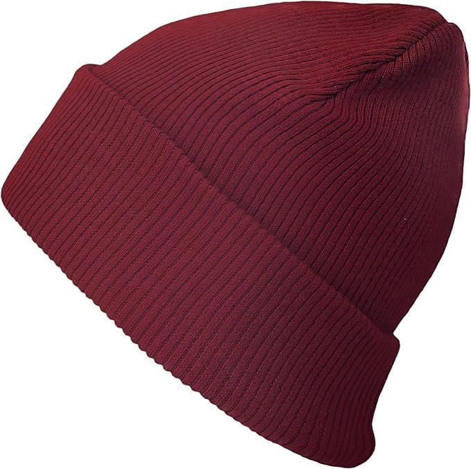 The Hat Depot - 100% Cotton Soft and Light Cuffed Skull Plain Daily Washed Beanie