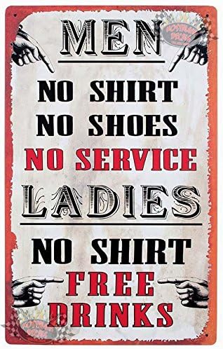Miniatura 1 de playera para hombre no no Shoes sin servicio – Señoras sin camisa última intervensión Bebidas pequeña etiqueta autoadhesiva 6" x 4" la rápida de