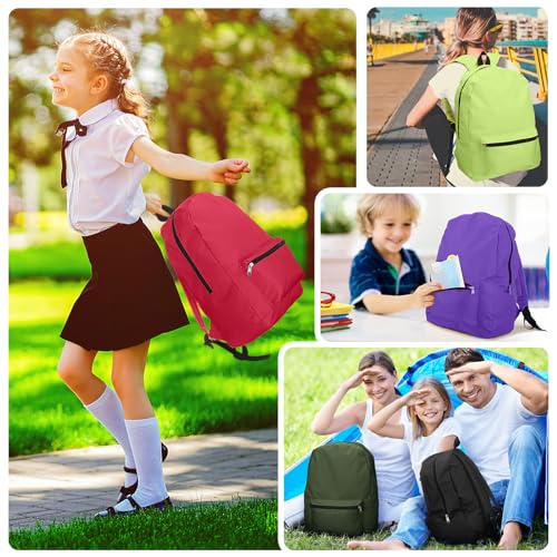 Image of Amylove 12 Pack Backpack in Bulk 17 inch Lightweight Outdoor Travel Bag Classic Bookbags Bulk for Elementary Middle High(Lively Colors,Retro)