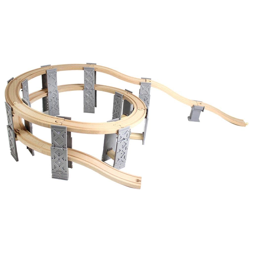 Trenini in Legno Fai da Te con Binari a Spirale E Accessori per La Costruzione di Ferrovie