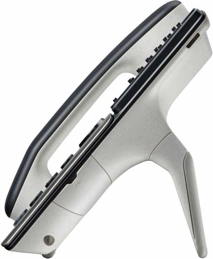 Side view of the Poly Edge E550 IP Phone showing the integrated stand.