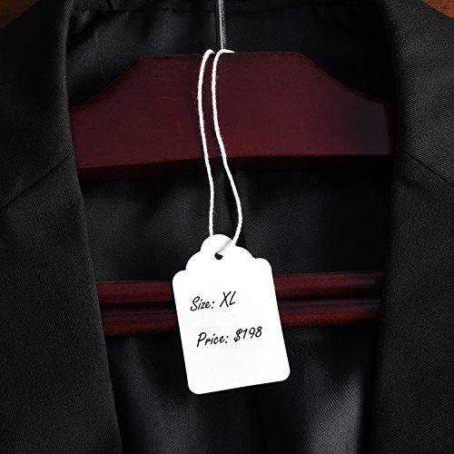 Brothersbox Price Tags With String Attached, 500Pcs White Smooth Surface Marking Merchandise Strung Tag Writable Label Small Hang Tag For Pricing Gift Jewelry Clothing 1.375 X 0.875 Inch #TOP4