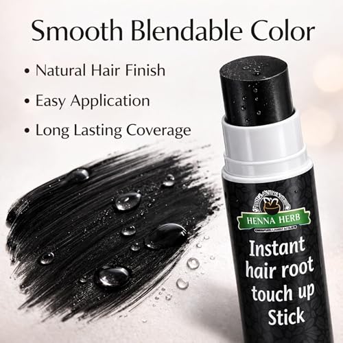 Image of Henna Herb Instant Hair Color Touch Up Stick Black | Root Touchup For Grey Hair | Hair Colour Stick for Women, Easy Temporary, Natural Finish, Mess-Free Hair Color Touchup (3)
