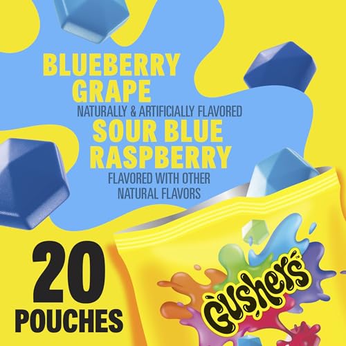 Image of Gushers Blueberry Grape & Sour Blue Raspberry Fruit Snacks, 20 ct, 16 oz