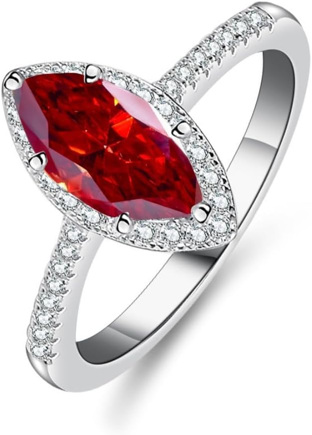 Bague moissanite marquise diamant de laboratoire femme argent
