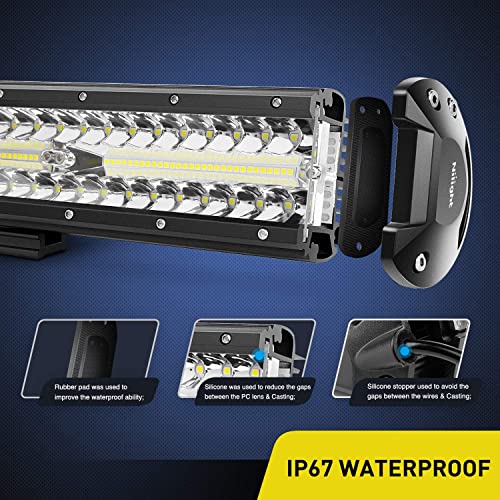 Nilight 12 Inch 300W LED Light Bar Triple Row Flood Spot Combo, Aluminum Housing, IP67 Waterproof, 30000LM, 2 Years Warranty by Nilight - Image 4