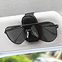 EYANBIS Sunglass Holder for Car, Magnetic Leather Eyeglass Hanger Sunglass Clip for Car Visor, Car Sunglass Holder Organizer Storage, Car Interior Accessories (1PCS, Black)