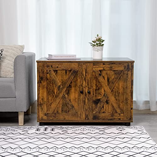 Bennio Brenny Litter Box Enclosure, Cat Litter Box Furniture Hidden, Wooden Cat Washroom, Cat Box Furniture with Divider… - Image 2