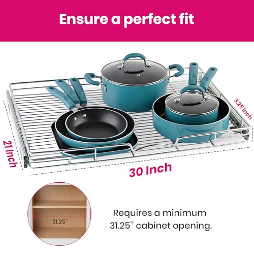 Image of HOLDN' STORAGE Pull Out Cabinet Organizer, 30 inchW x 21 inchD Cabinet Drawer