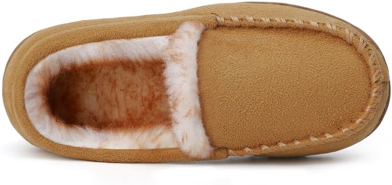Boys & Girls Moccasin Memory Foam Kids House Slippers - Nonslip Indoor & Outdoor - Image 6