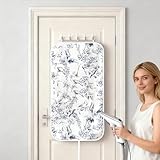 Umiin Tappetino da Stiro 50×85cm, Coperta da Stiro Portatile e Rotolabile con 3 Ganci, Stuoia da Stiro Tessuto in Cotone e Feltro