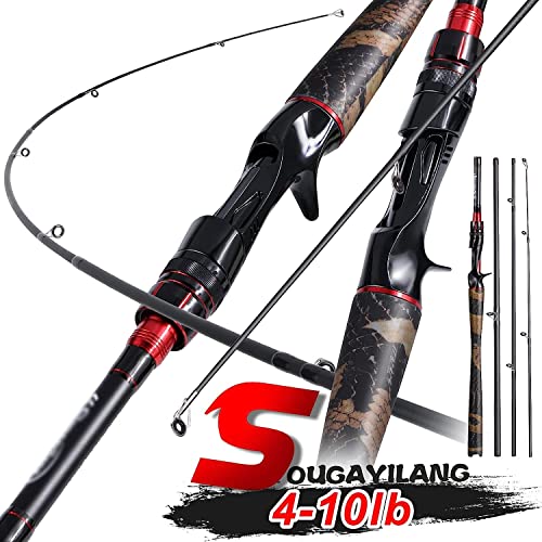 Foto von BREWIX Angelrute Spinning Casting Angelrute Ultraleicht Kohlefaser Reise Angelrute Drag Power 8kg for Barschangeln 1.98m 2.1m Angelrute Angelhaken (Color : Casting Rod, Size : 2.1m)