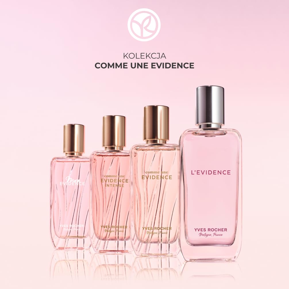 Yves Rocher Woda perfumowana L'Evidence 100 ml, świecące perfumy damskie z magnolią, brzoskwinią i paczulą, ekologiczna elegancja w minimalistycznej butelce | Długotrwała woda perfumowana dla kobiet, upcyclee fishing magnolia i pachouli pozostawia stylowy