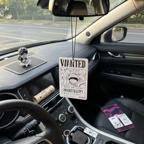 Image of PumpCar 2 pieces Luffy double-sided hanging Japanese anime vanilla-scented One Piece car air freshener Cool anime hanging air fresheners for rearview mirror Car Interior Accessories Household Gifts