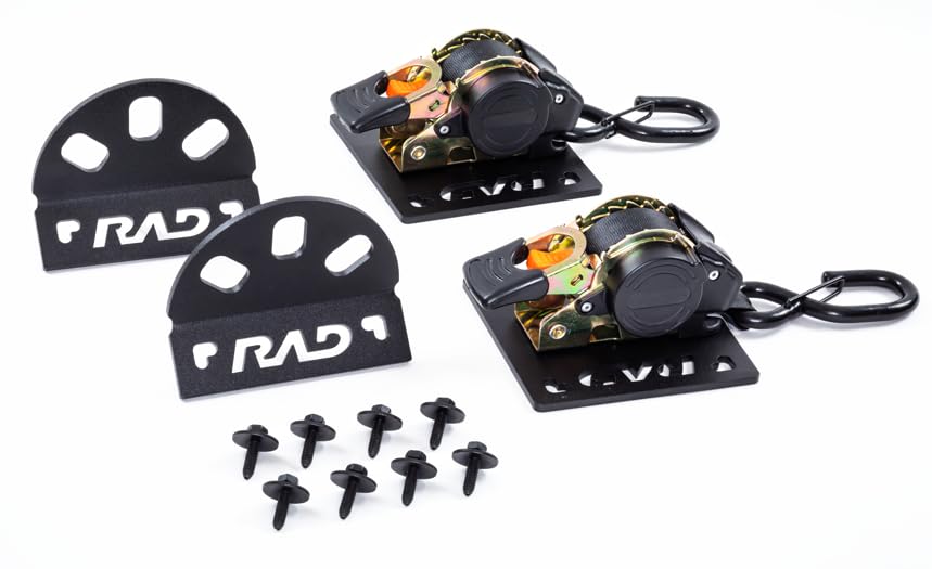 The Original Mounted RAD Straps Retractable Ratchet Strap System Truck Bed Mounted Cargo Tie Down Self-Retracting Strap