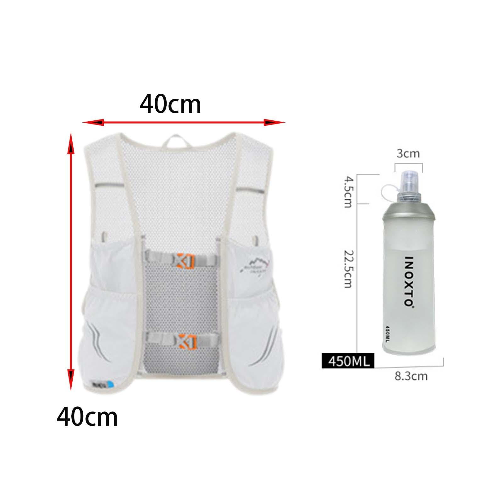 Gilet da Corsa, Gilet di Idratazione con Due Sacche, Zaino da Trail Running, Zaino da Ciclismo, Strisce Riflettenti, Spallacci Regolabili per Corsa E