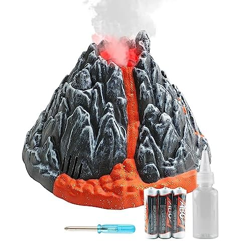DINOBROS Volcano Toy for Kids 3-5, Mist-spouting Volcano Model with Dinosaur Sounds, Simulated Volcano Gifts for Boys and Girls Cover