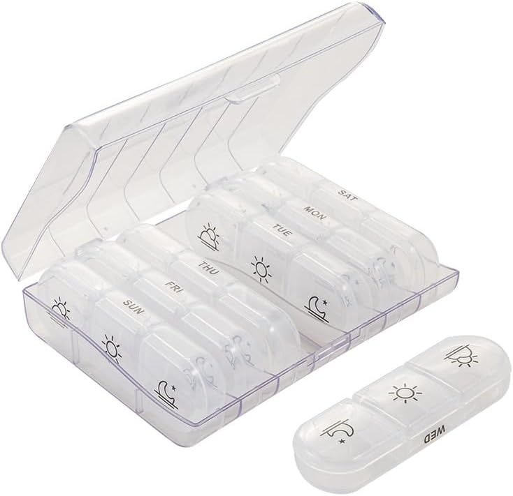 Organizador de Comprimidos Semanal 7 Dias – Caixa de Remédios com...