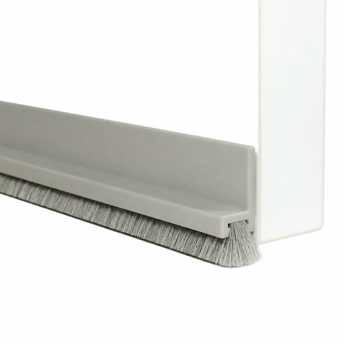 Door Seal Draft Stops with Brush Reduce Noise Rubber Door Sweep Breeze Blocker Insect Proof Dust Proof Sound Proof Seal Strips-Grey-2M(2Strips)