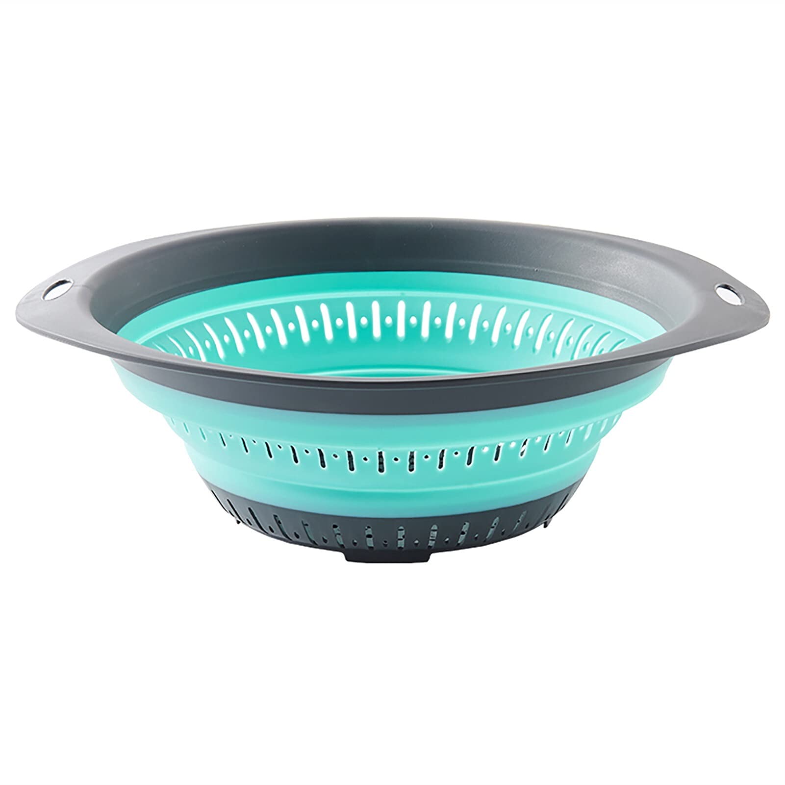 Scolapasta Cestino di Scarico Cestino Vegatable Cesto Collapasta Collapasta con Manici in plastica Pieghevole cestello per stoccaggio Gadget da Cucina (Color : Green, Size : L)