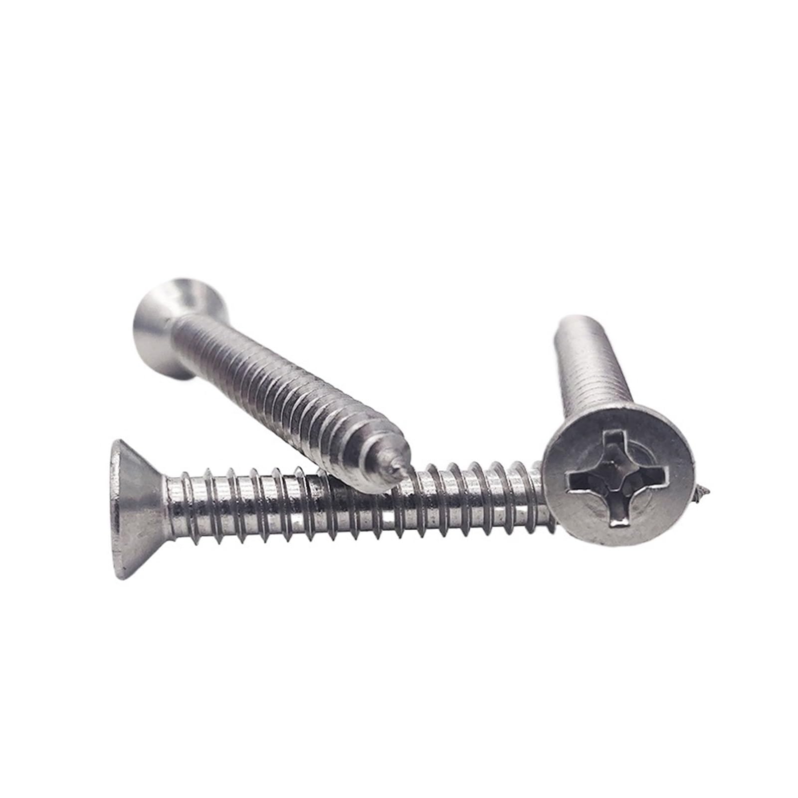 Tornillos autorroscantes for madera de cabeza avellanada plana y cruz acero inoxidable GB846 304, M3.5, .9, M4.2, .8, M5., M6.3, 10/20/50 unidades