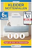 Patronus Kleidermottenfalle [6 Stück] - effektiver Mottenschutz für Kleiderschrank - Mottenfalle Kleidermotten mit maximaler Lockwirkung - Kleidermotten bekämpfen - Alternative zu Mottenpapier