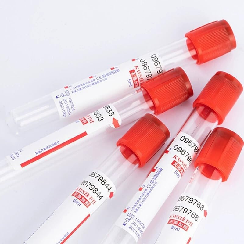 Probówki do pobierania krwi, jednorazowe probówki próżniowe, bez dodatków, 3 ml/5 ml/10 ml, opakowanie 100 sztuk do użytku laboratoryjnego