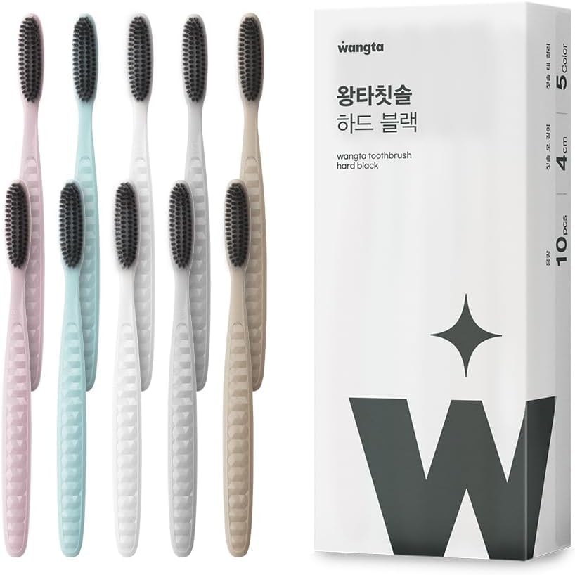 WANGTA Black Charcoal Extra Large Toothbrush 1 6 inch 4 cm Wide Head 4 000 Bristles for Firm