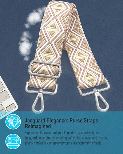 Image of Silvery Purse Straps Replacement Crossbody - Guitar Strap for Purse Crossbody