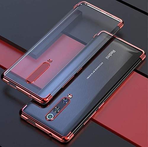 FancyArt Electroplated Transparent Back Case Cover for Xiaomi Redmi K20 Pro (Electroplated Red Border)