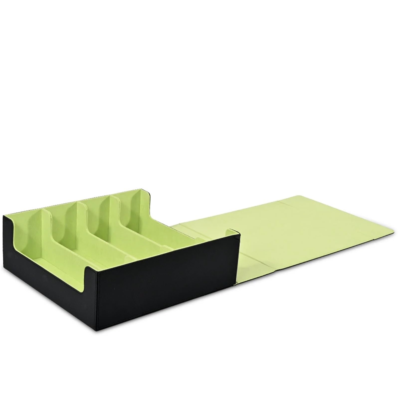 Deck Box Caja de almacenamiento for tarjetas coleccionables, contiene, caja cuero magnética, se adapta a Magic(Black Lemon Green)