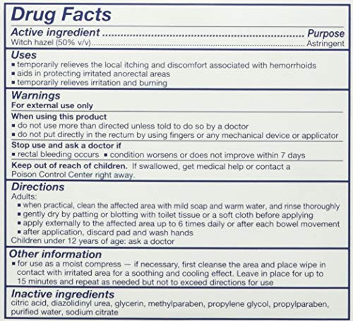 Tucks Hemorrhoidal Pads with Witch Hazel - 100 ea