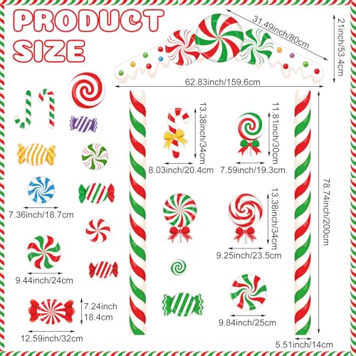 Image of Funrous Door Banner Party Decor Porch Banner Door Sign Set Photo Booth Props Backdrops for Birthday Baby Shower Outdoor Indoor House Porch Decorations(Red,Christmas)