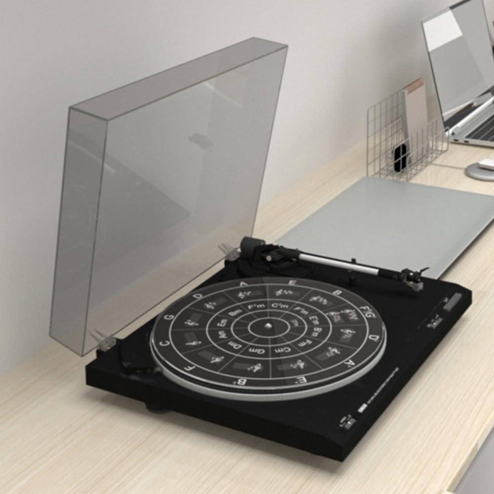 Tappetino per giradischi in acrilico, 30 x 30 x 3 cm, nero, riduzione del rumore e tracciamento migliorato, compatibile con la maggior parte dei giradischi standard