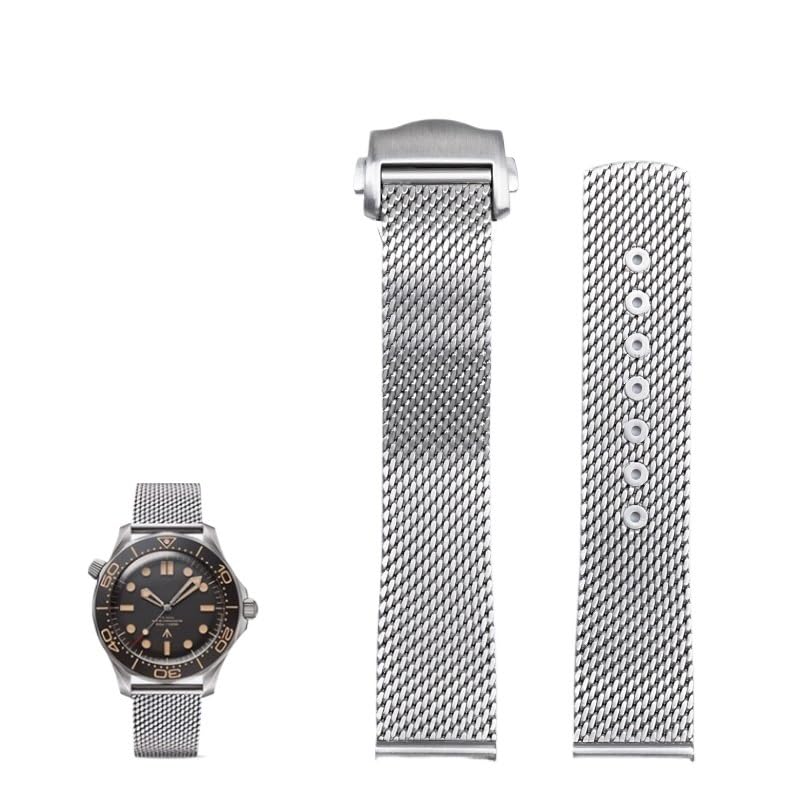 Stainless steel for 300 master 007 Observatory Milanese mesh watch sstraps