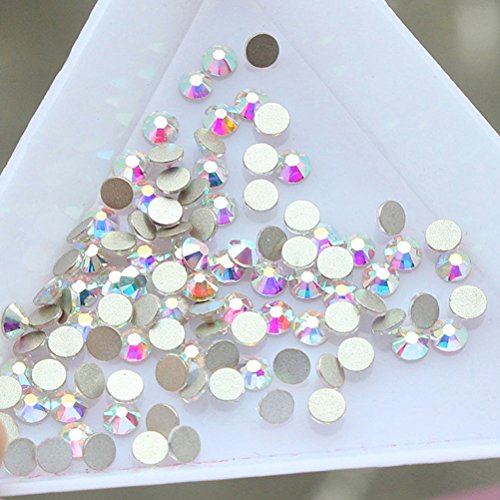 Healifty 1440pcs Kristall AB rund Nail Art Strass Hinten 3D Nagelschmuck Edelsteine 2.0mm – Bild 5