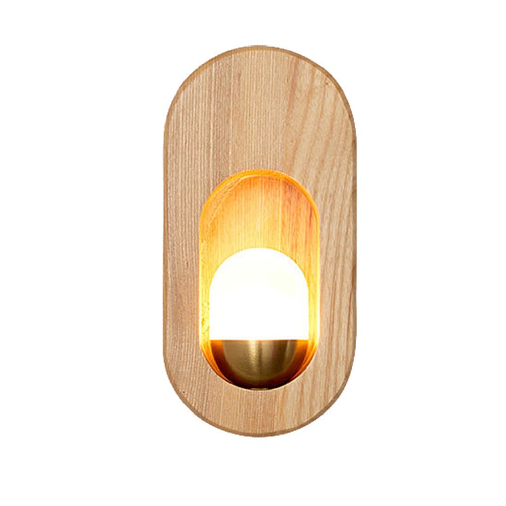 SXECAEPS Wall Lamps Sconces Light Indoor Led 5w 3000k Warm White Wood Round Modern Decorative Sconce for Living Room Bedroom Hallway Corridor Stairs