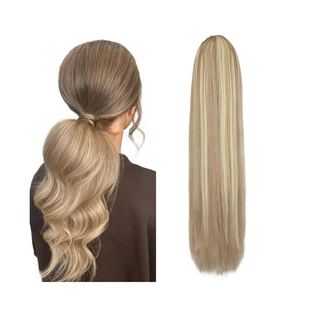 Przedłużanie włosów w kucyk 16-26 cali długie proste sznurkiem doczepiane w kucyk podkreśl blond ludzkie włosy kucyk treski doczepiane proste włosy doczepiane, #P18/613 Kucyki doczepiane z ludzkich wł