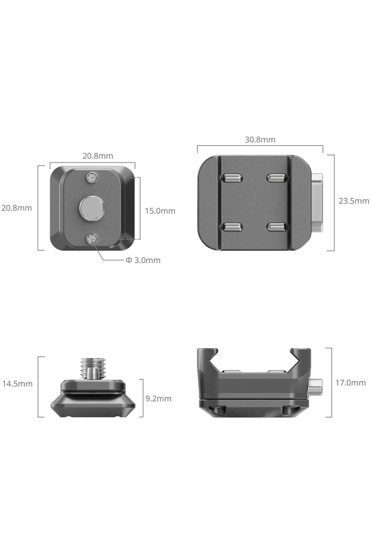 SMALLRIG Universal Quick Release Mount Plate Kit HawkLock H21, zweidirektionale QR-Slide NATO-Schiene mit Anti-Ablenkungs 1/4"-20 Schraube, Tragkraft bis zu 5kg für Kameras, Action-Kameras - 4491