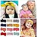 OVOY Turban Headband Baby Girl - Warm Rabbit Knot Hair Band Wrap Newborn Toddler Children 2Pcs (Brown+Beige, One Size)