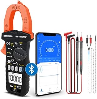 BTMETER BT-7200APP TRMS 6000 Counts Clamp Multimeter, Digital Clamp-on Ammeter for AC/DC Current Voltage Resistance Capacitor Frequency Continuity Temperature NCV Meter