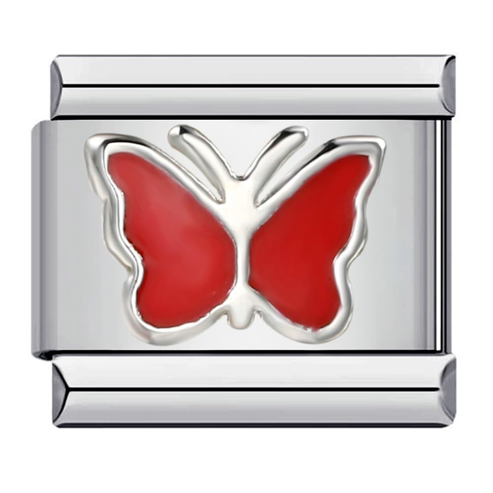 Abalorio de mariposa de plata italiana de 9 mm para pulsera Nomination de acero 2