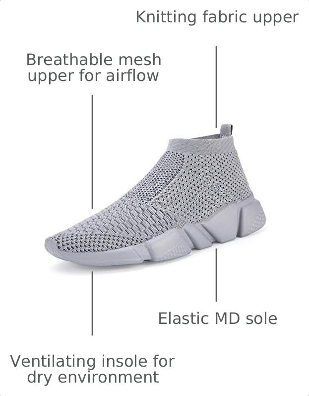 Image of Casbeam Men's Running Knit Comfortable Lightweight Breathable Casual Sports Shoes Fashion Sneakers Slip-On Walking Shoes
