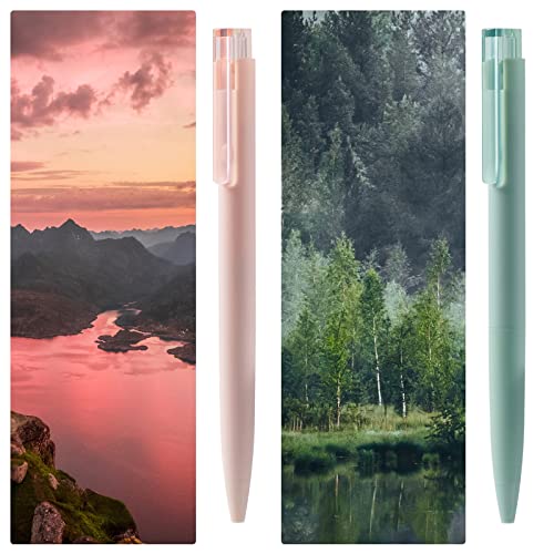 Image of KaCo K7 Retractable Gel Ink Pens Set 4 Pieces All Black Ink, 0.5mm Fine Point Vibrant Colors Barrels