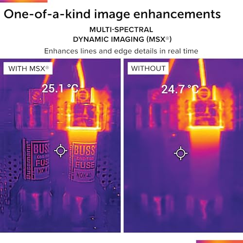 Image of FLIR DM286 Industrial Grade Thermal Imager and Multi-Meter for Electrical Inspection and Diagnostics | Lepton sensor, MSX, -5 to 300C, METERLiNK, 30,000 images, 2 Li-Po batteries, leads, temp probe, pouch