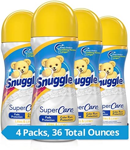 Snuggle SuperCare In-Wash Scent Booster, Lilies and Linen, Fade Protection and Color Run Protection, 9 Ounce, 4 Count Snuggle SuperCare In-Wash Scent Booster, Lilies and Linen, Fade Protection and Color Run Protection, 9 Ounce, 4 Count